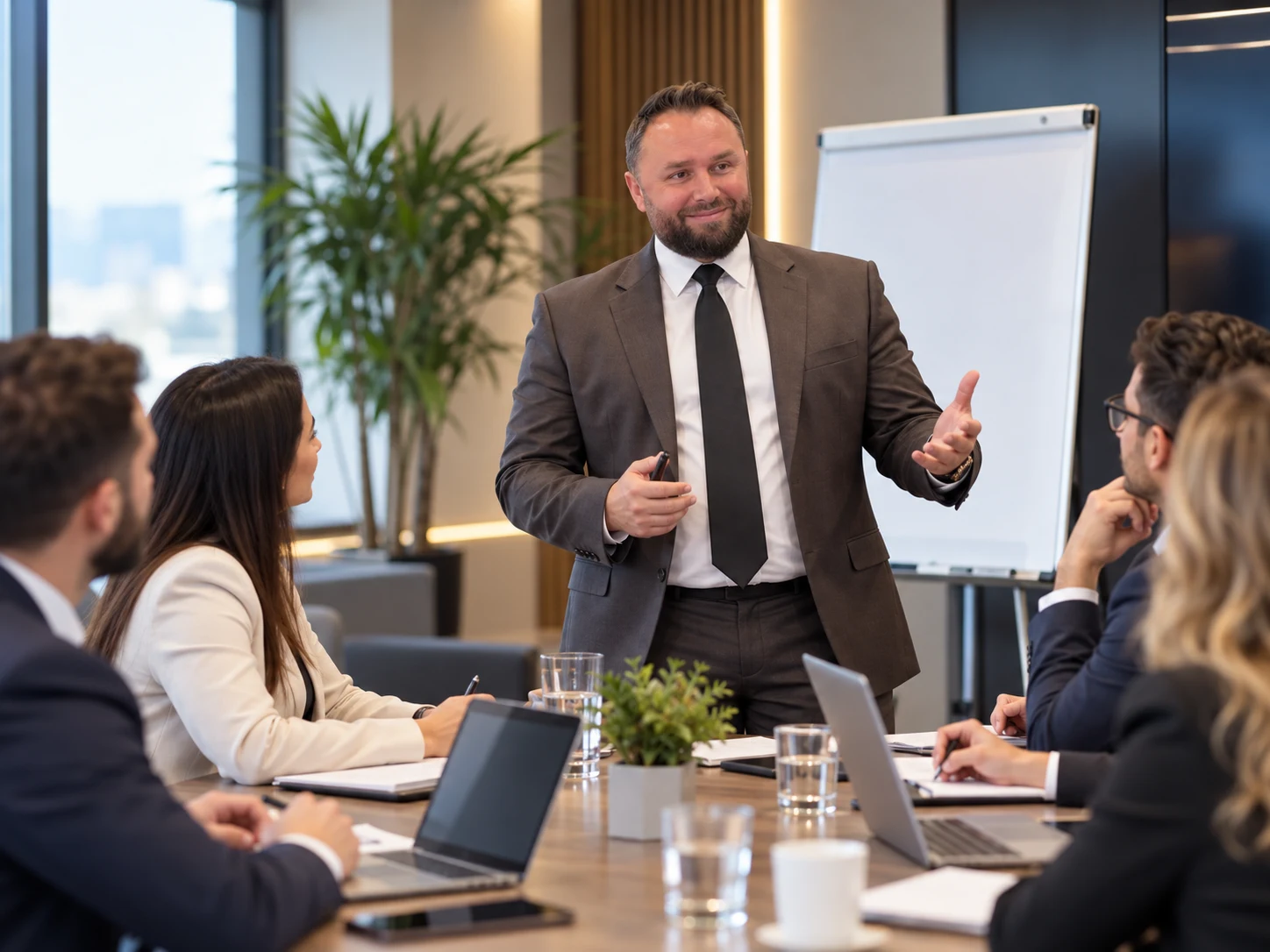 Illustrative AI-generated executive training session with a consulting team